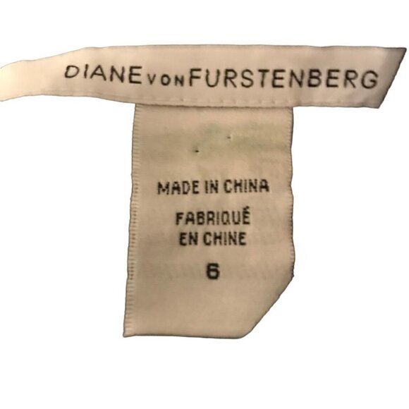 Diane Von Furstenberg Little Black Dress With Gold Highlights Size 6 - Picture 6 of 6